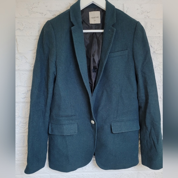 Dark Teal Blazer - Wool Blend - Picture 2 of 5